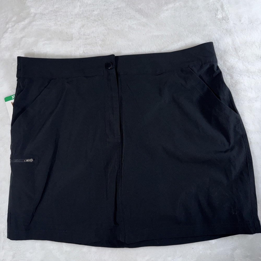 32 Degrees Cool Womens Black Active Skort XL NWT 1745837 Zipper Pocket